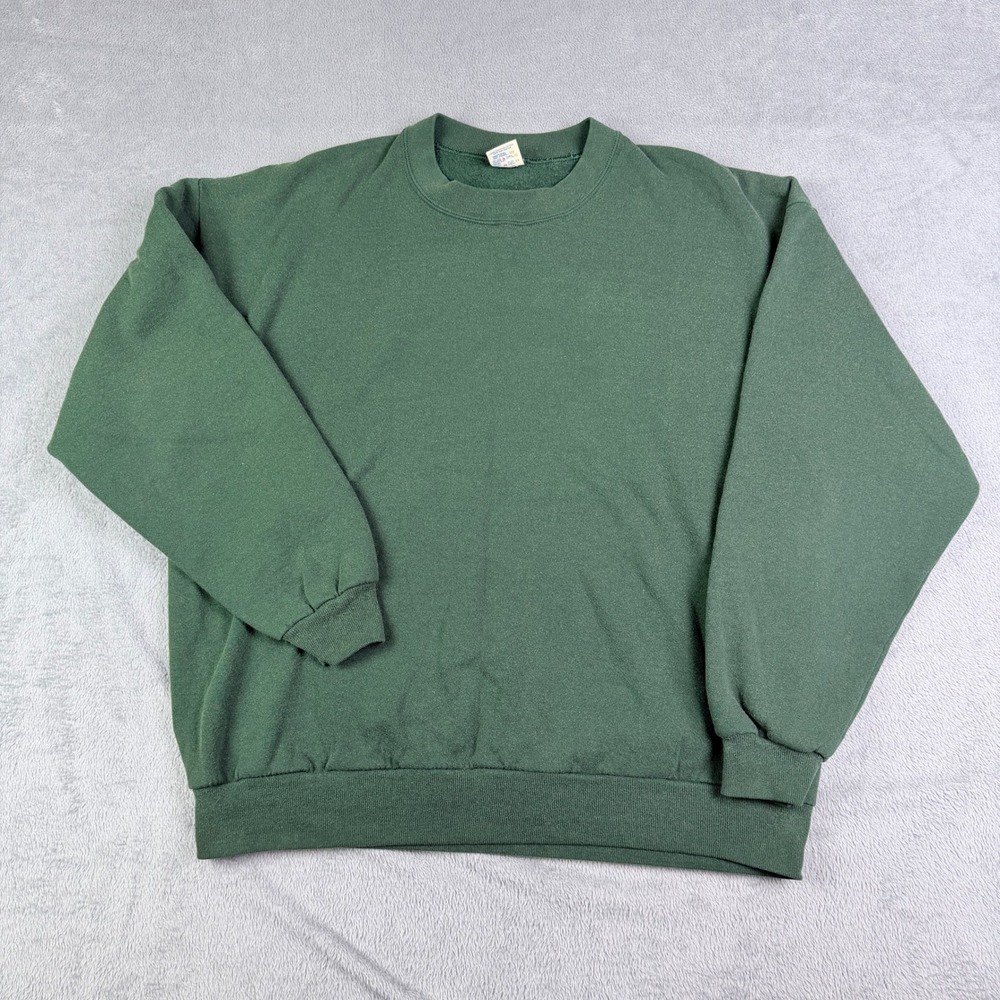 Vintage Jerzees Crewneck Sweatshirt Mens 2X Green Made in USA 90s Pullover
